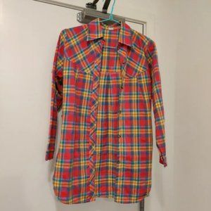 Pink Plaid Long Shirt